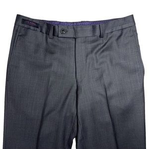 Ted Baker Jefferson Flat Front 100% Wool Dress Pants • 33 x 30 room to lengthen